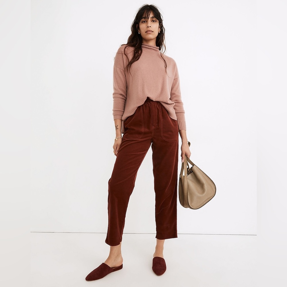 Madewell Tapered Huston Pull-On Crop Pants in Corduroy XS